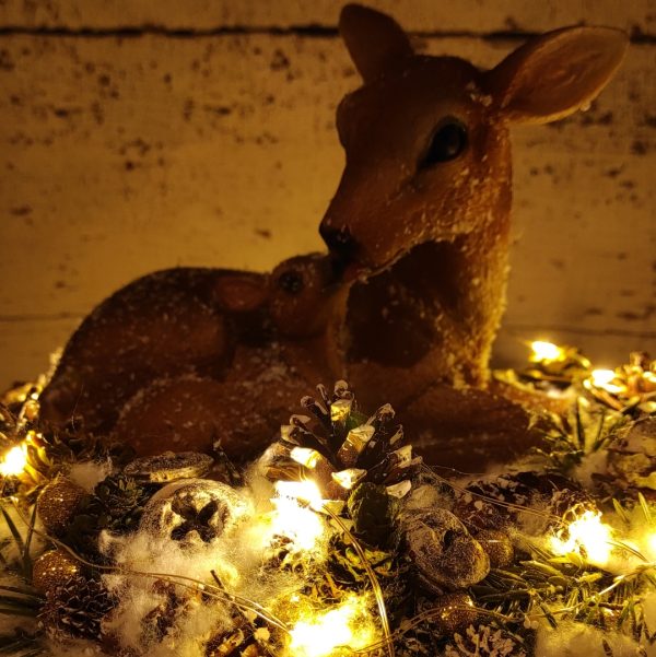 Téli őzikés asztaldísz (26 cm) Elkelt asztaldíszek ajtódísz webáruház - kikopog.hu 7